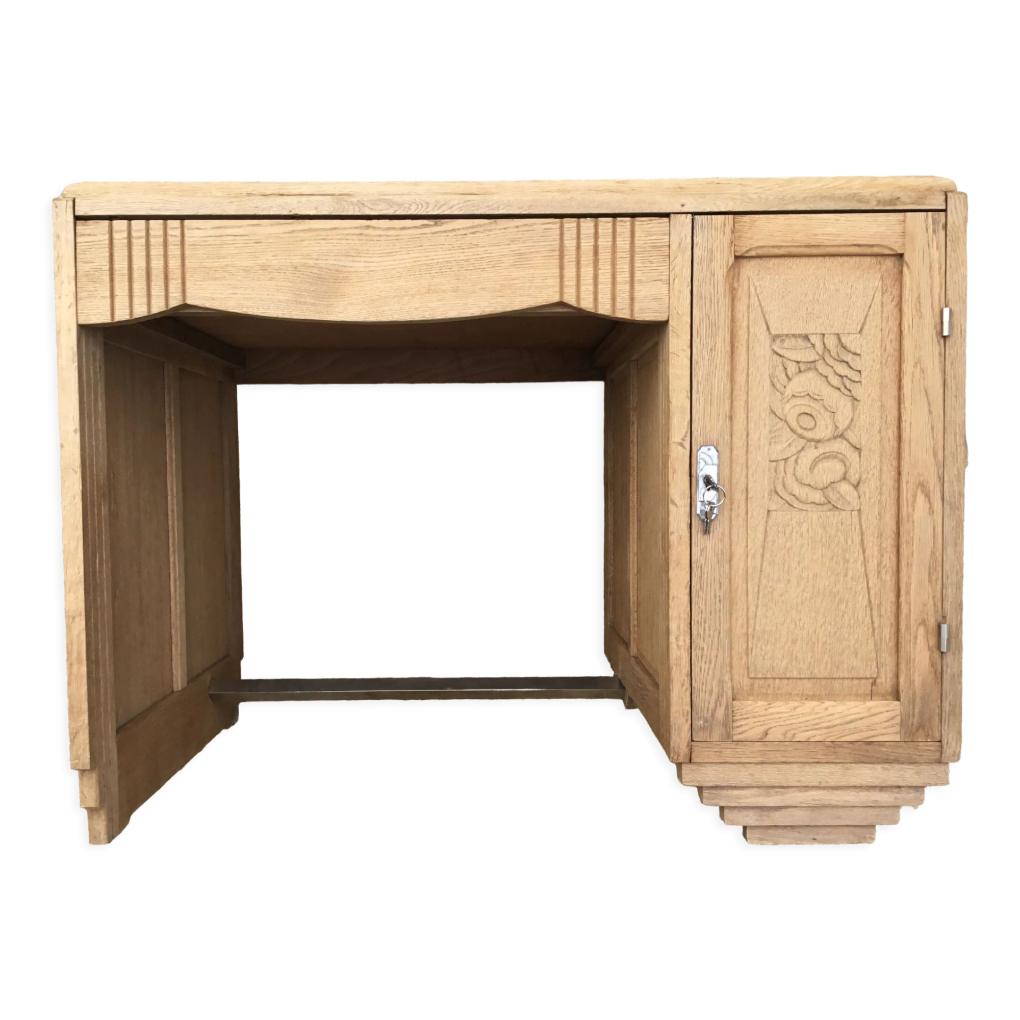 1940s oak desk pickled