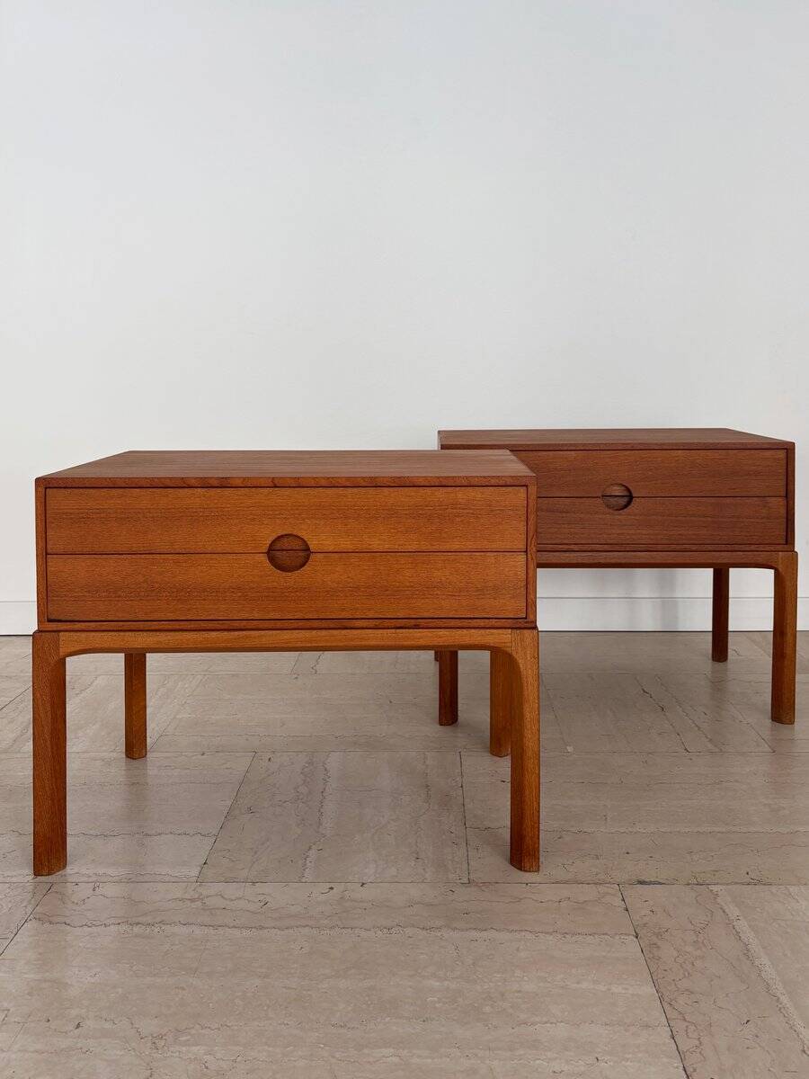 Scandinavian Teak Nightstands by Kai Kristiansen for Aksel Kjersgaard, Denmark, 1960s, Set of 2