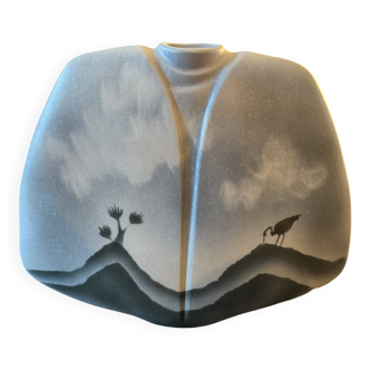 Virebent porcelain lentil vase, designed by Yves Mohi