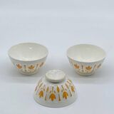 Trio of old Sarreguemines vintage ceramic bowls
