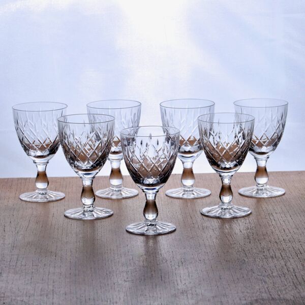 8 verres à vin ancien en cristal maison Orrefors collection Karolina