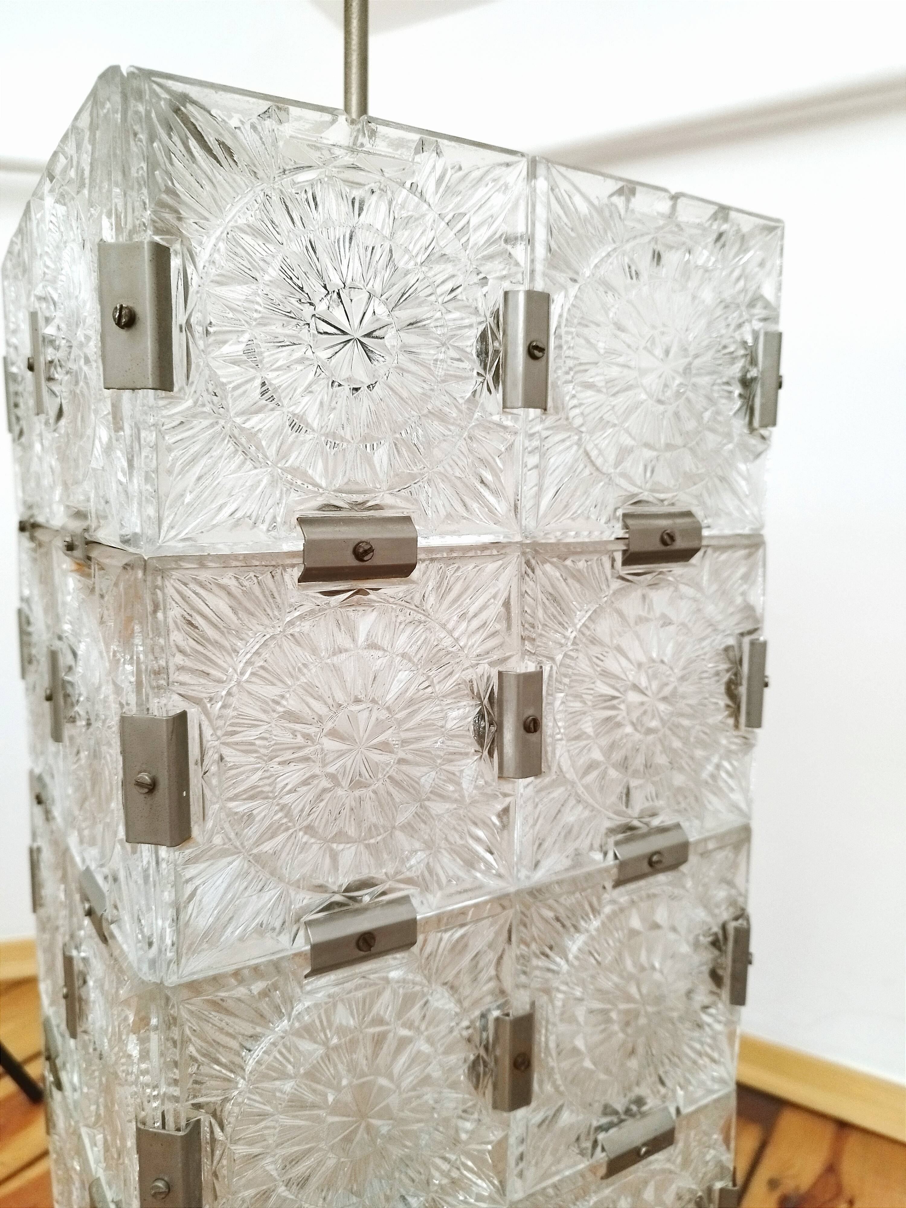 Pendant lamp Kamenický Šenov, Czechoslovakia 60s