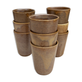 Set de 9 tasses en grès Digoin