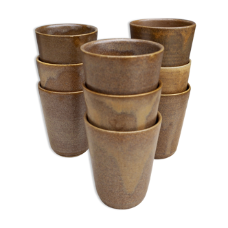 Set de 9 tasses en grès Digoin