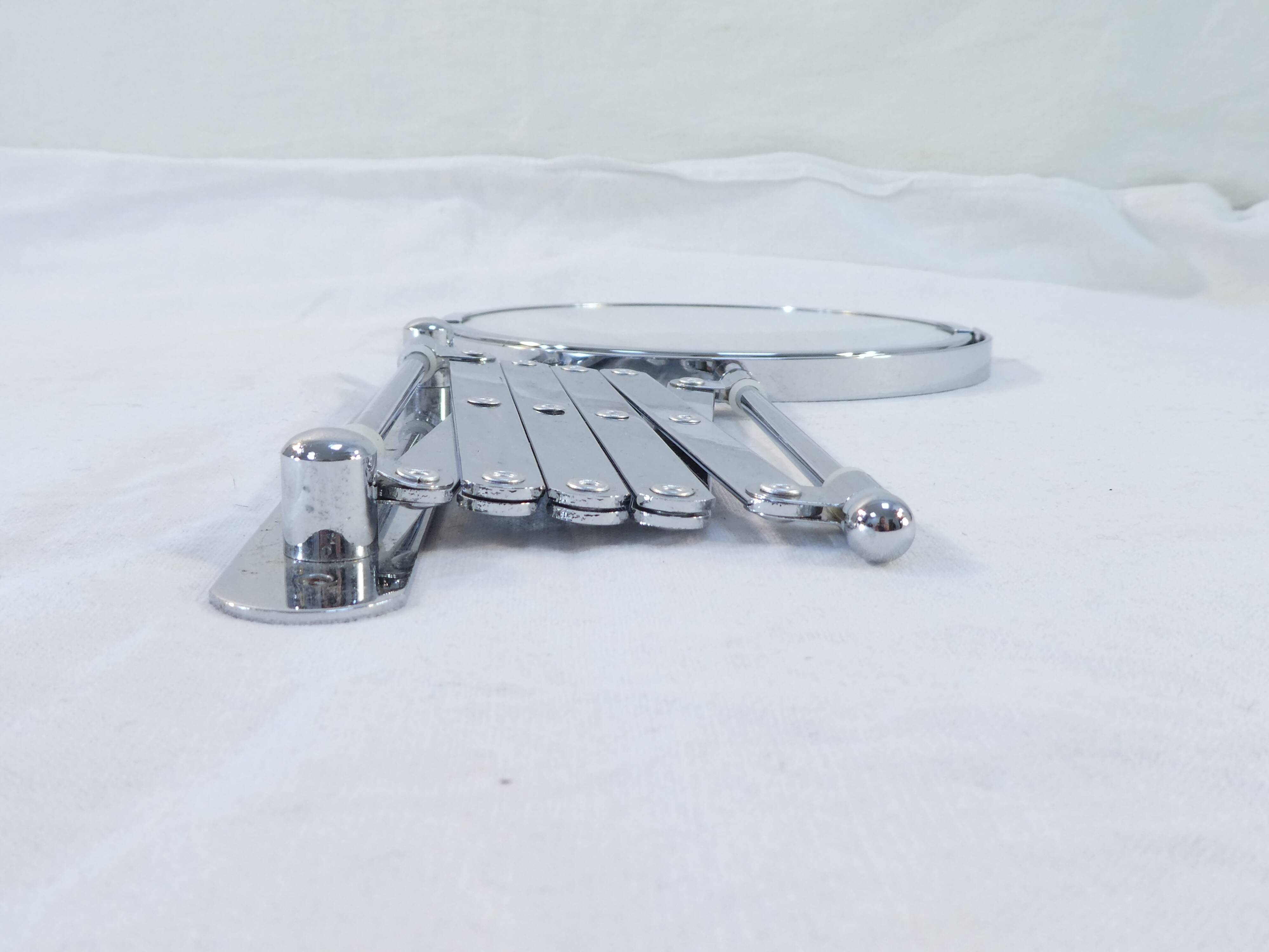 Vintage metal accordion wall mirror