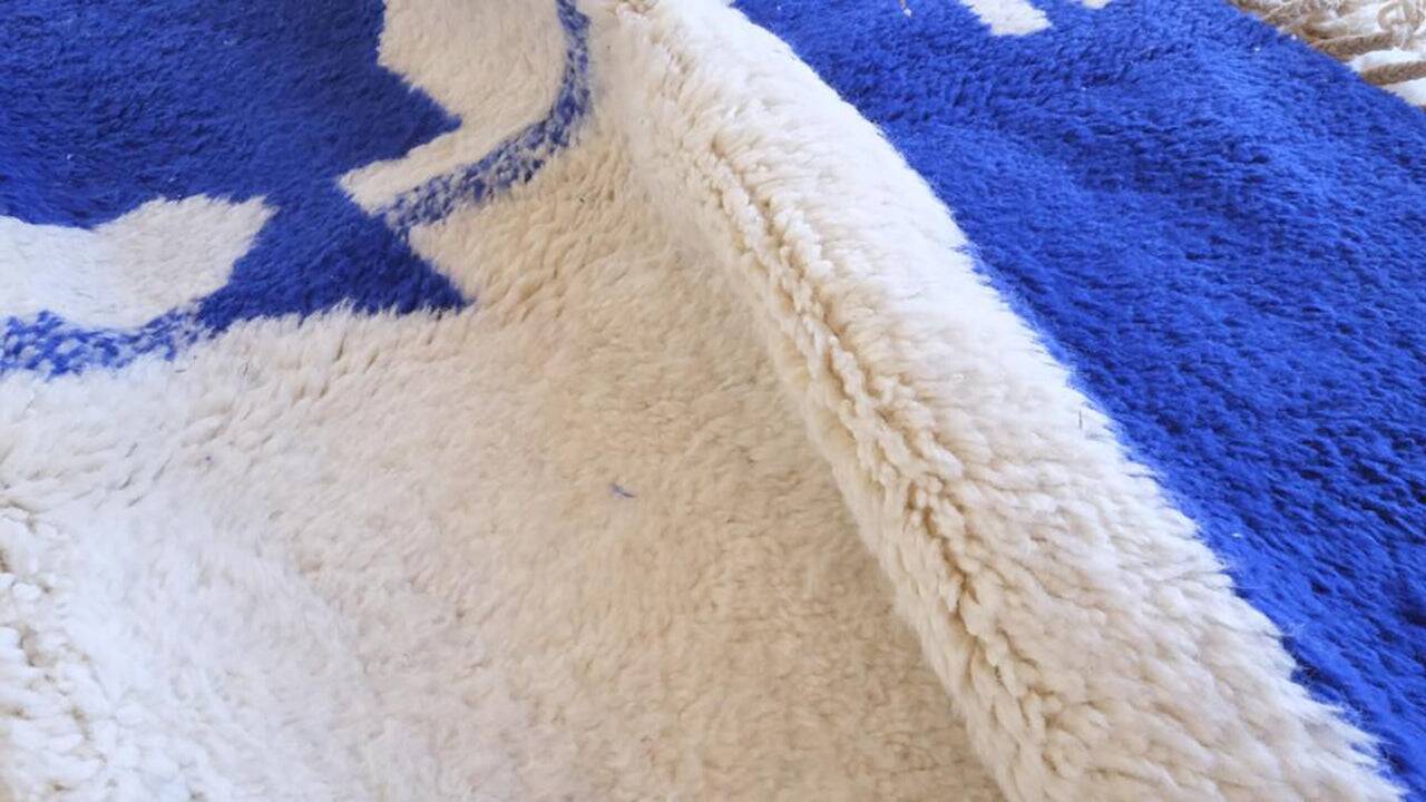 Custom-made traditional hand-woven wool Berber rug