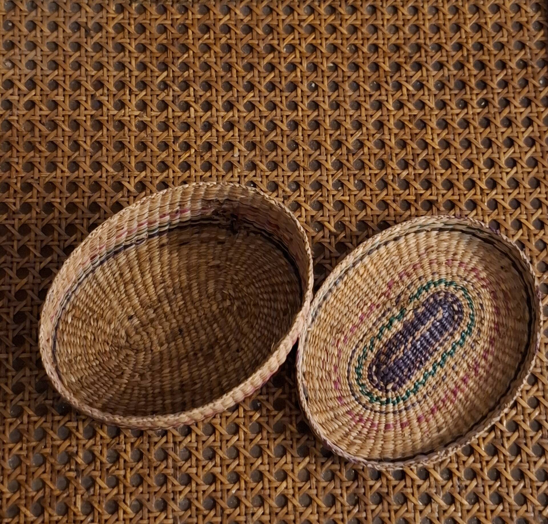 Nesting boxes made of straw.