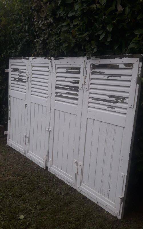 Shutters 4 leaves H148xW245cm (2) antique oak louvres pair 2