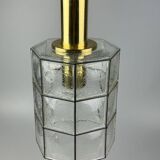 60s 70s ceiling lamp Glashütte Limburg Germany glass & brass Space Age