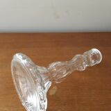 Bougeoir en verre blanc transparent