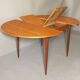 Italian circular teak extendable dining table, 1960s