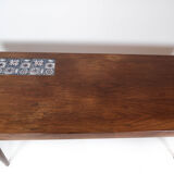Coffee table in rosewood with blue tiles by Johannes Andersen and Silkeborg Furniture, 1960s