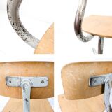 Mid Century Chaise d'école Chaise d'enfant Bois Métal Vintage Rétro Chambre d'enfant Pied Skandi Sca