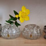 Pique-fleurs en verre VMC et etain