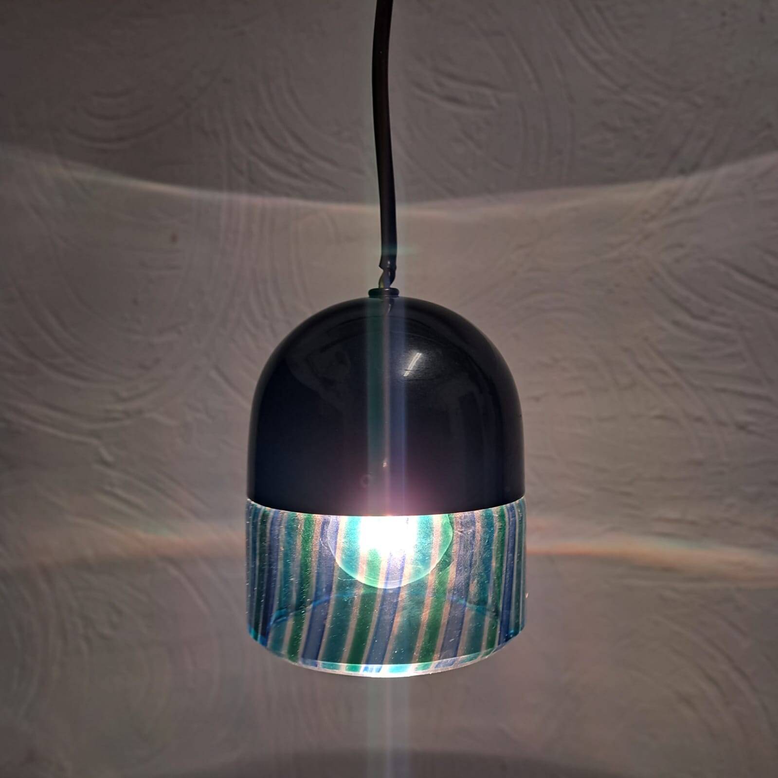 Suspension lamp, 1980s, glass with alternating rods