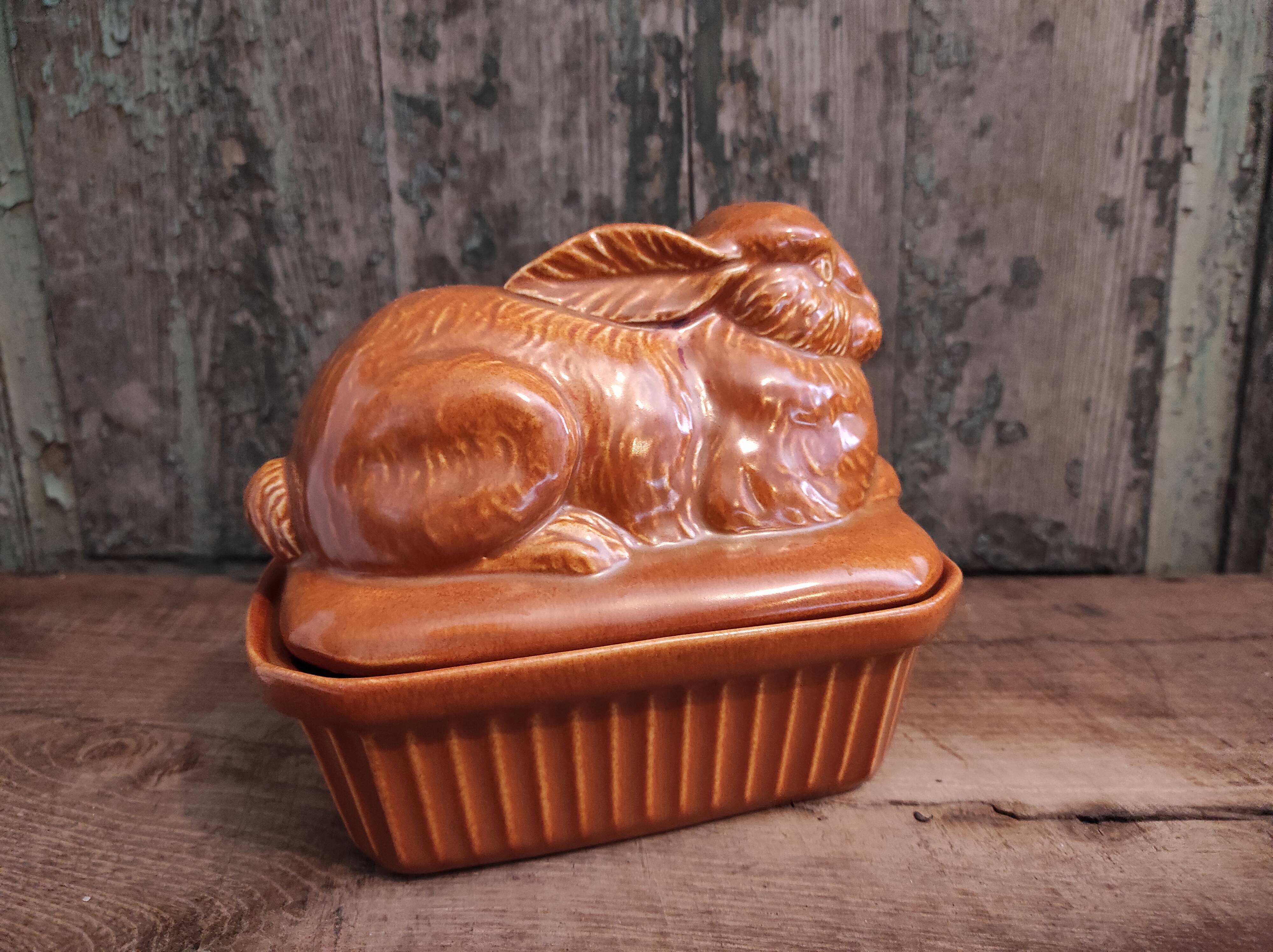 Vintage tureen for pâté rabbit shaped