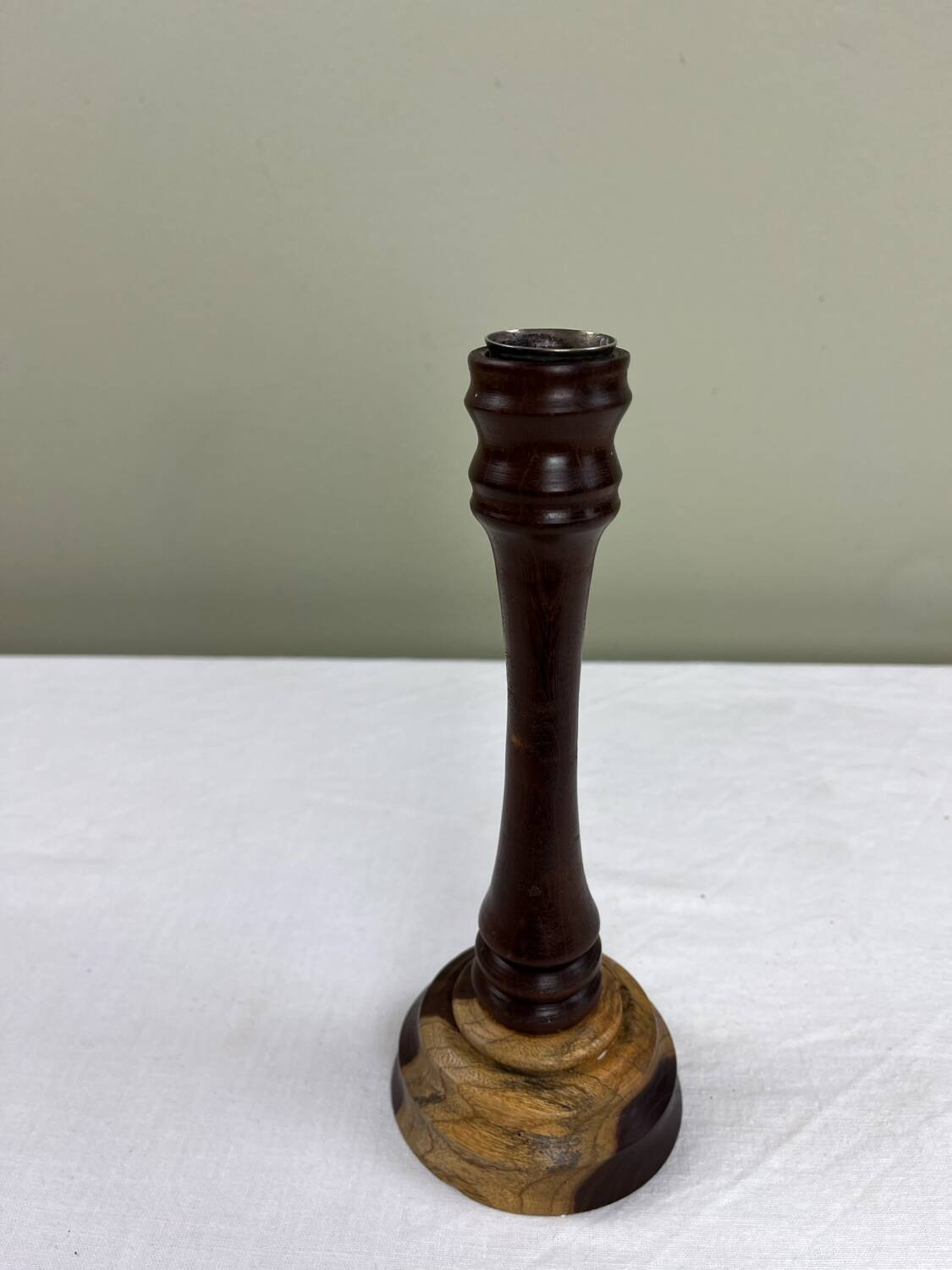 Two-tone wooden candlestick