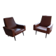 2 armchairs vintage 70s skai brown - beka