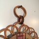 Mirror rattan oval vintage 27x35cm
