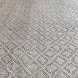 Dessus de lit en coton blanc -  jeté de canapé aux motifs géométriques