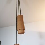 Teak Pull Pendant Ceiling Lamp Domus 1960s