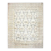 Tapis  persan fait main en laine et coton jaune clair 281x356 des années 1970