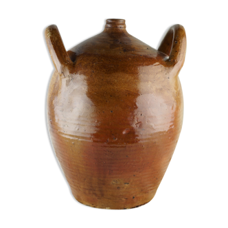 Old oil jar in glazed earth - XIXth / early XXth