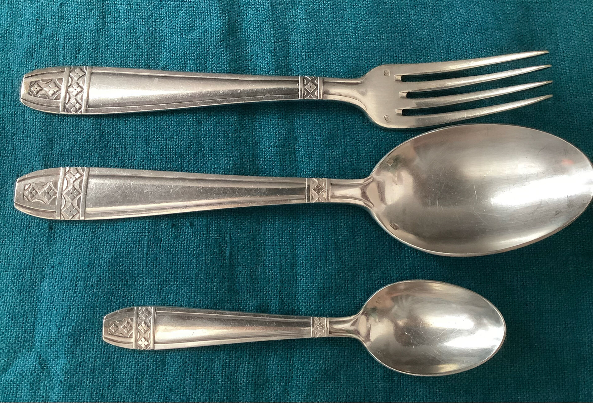 Art Deco Baptism Set Metal + Stamps