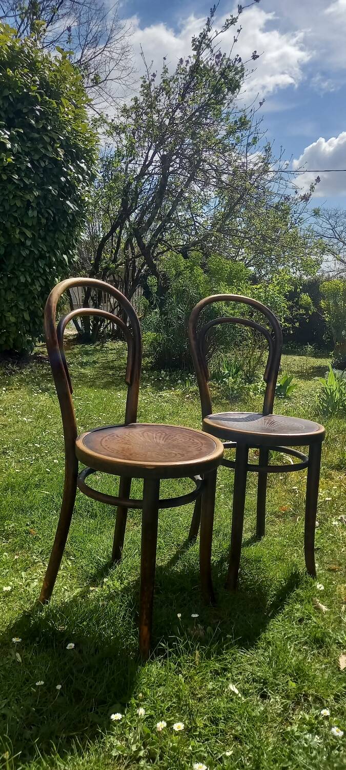 Pair of Thonet bistro chairs