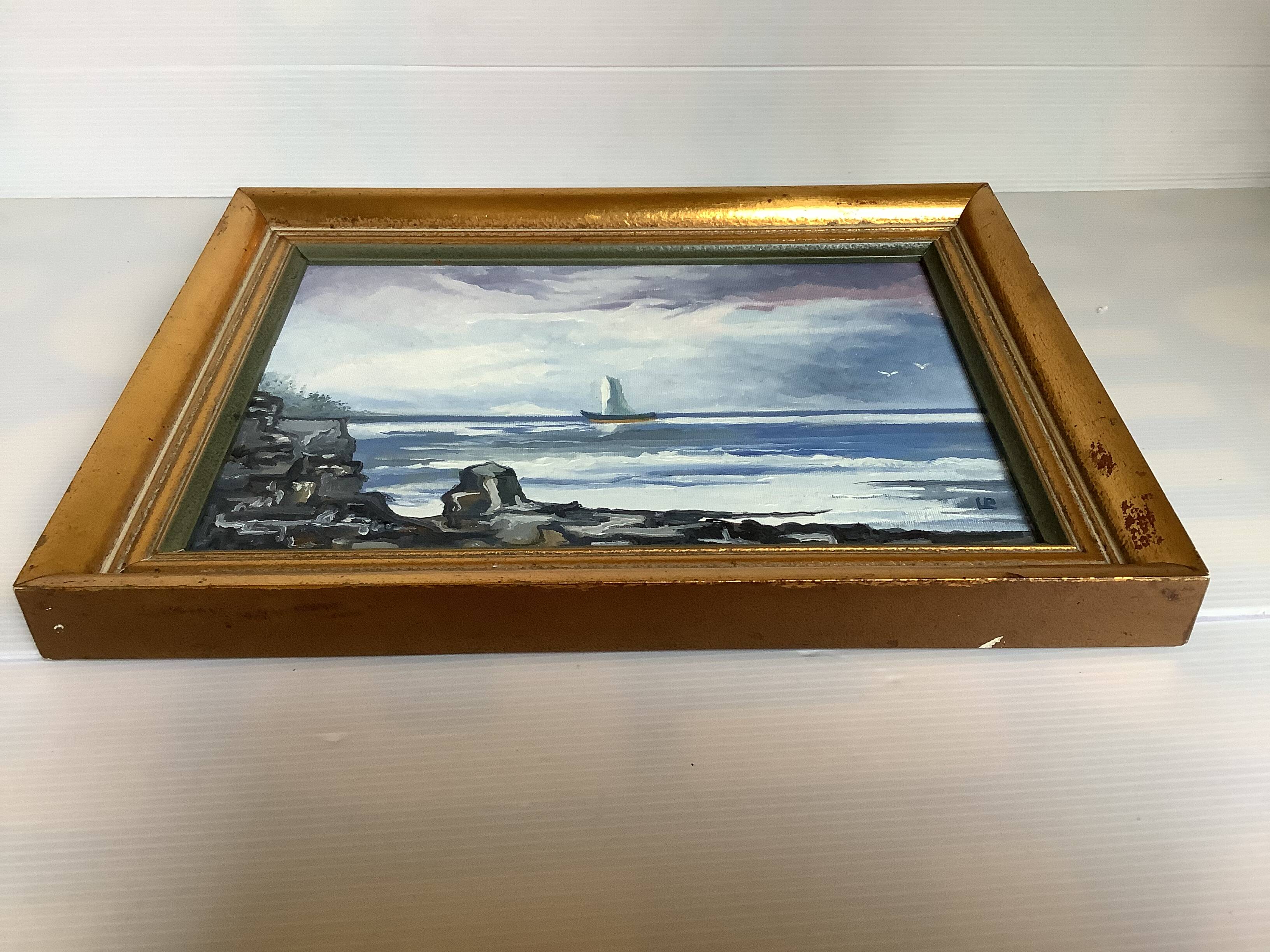 Marine painting oil on panel