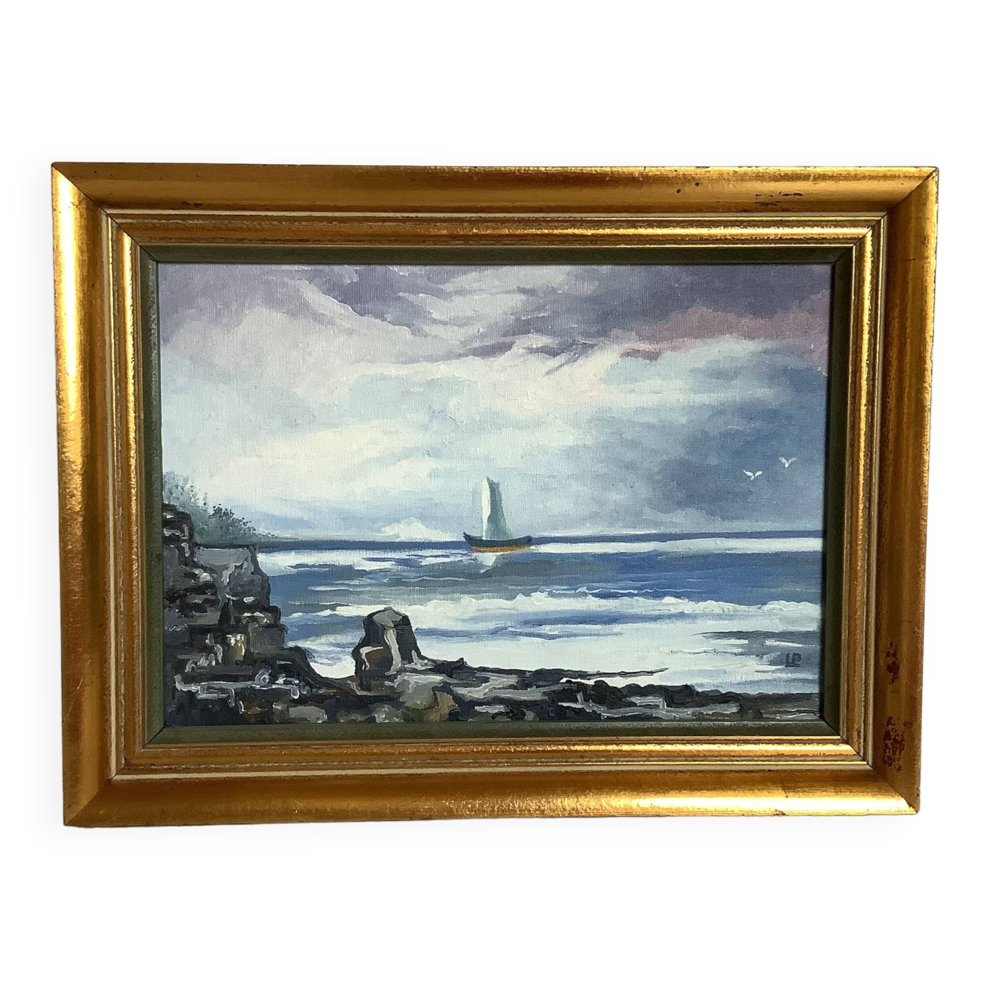 Marine painting oil on panel