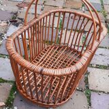 Vintage rattan basket from the 50s