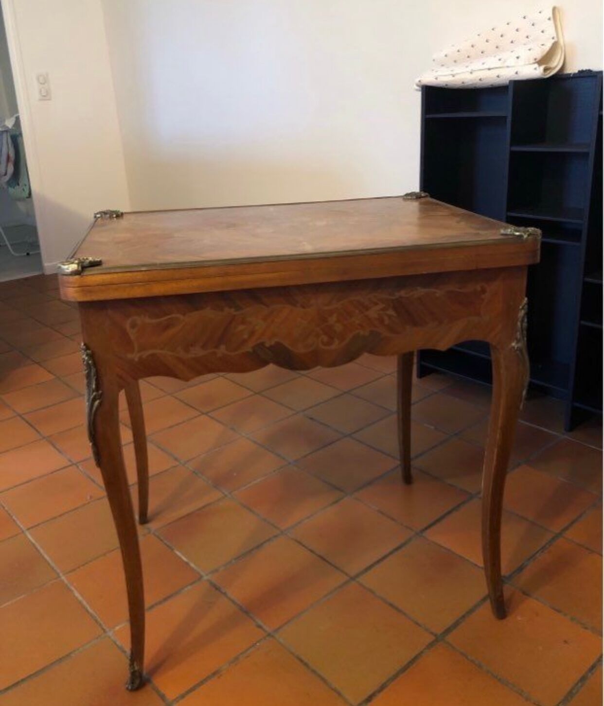 Antique marquetry game table
