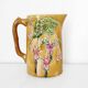 1900 earthenware pitcher with pink flowers