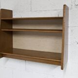 1950 solid oak wall shelf with invisible fixings