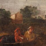 Tableau paysage bucolique scène pastorale du 18ème siècle