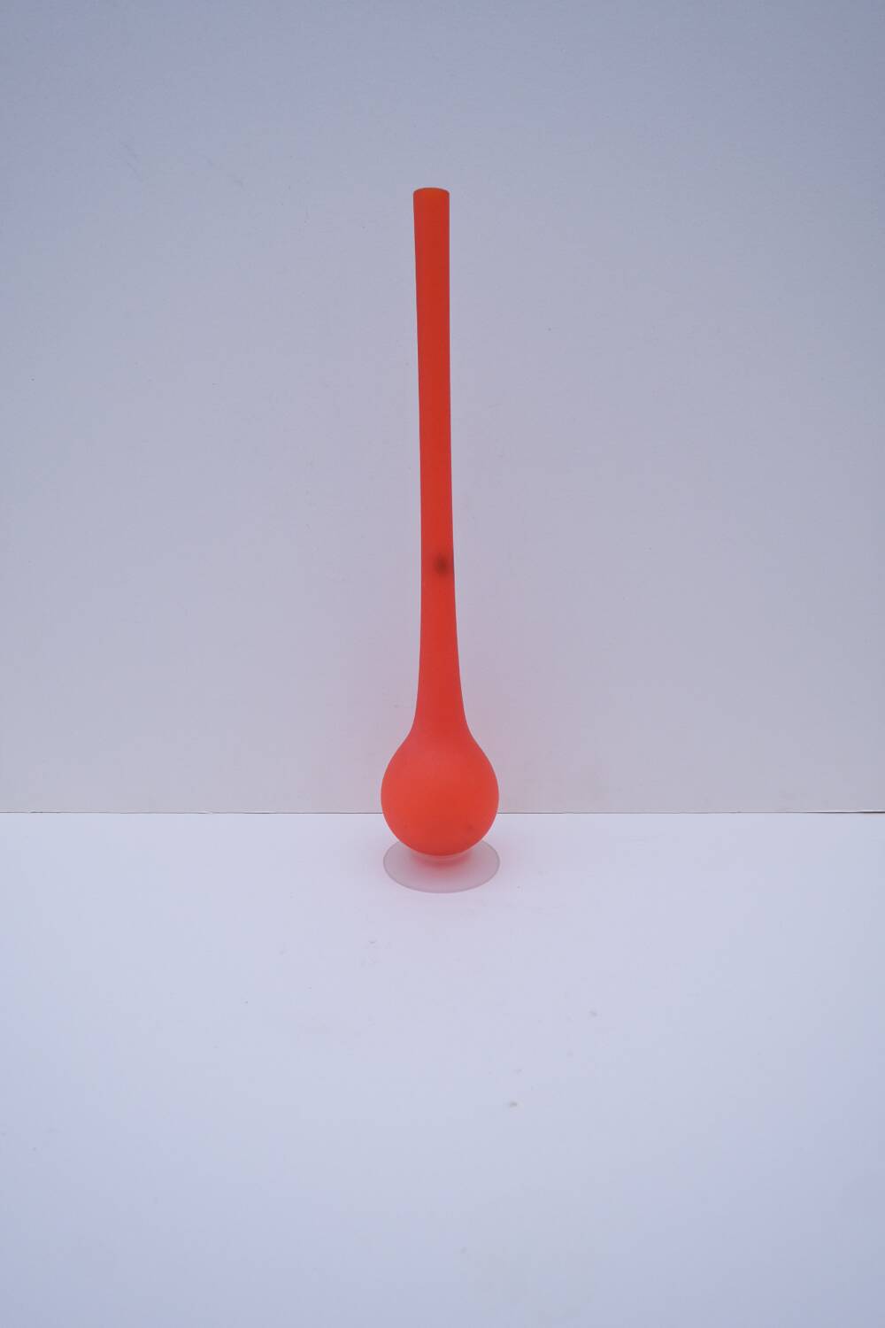 Soliflore vase by Carlo MORETTI in orange glass, Italy 1980