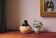 Salmon pink vase with brown top, Lund Danmark