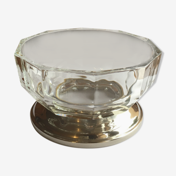 Faceted cup on silver metal base