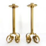 Pair of Scandinavian brass candlesticks Ivar Ålenius Björk for Ystad Metall 1960