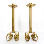 Pair of Scandinavian brass candlesticks Ivar Ålenius Björk for Ystad Metall 1960