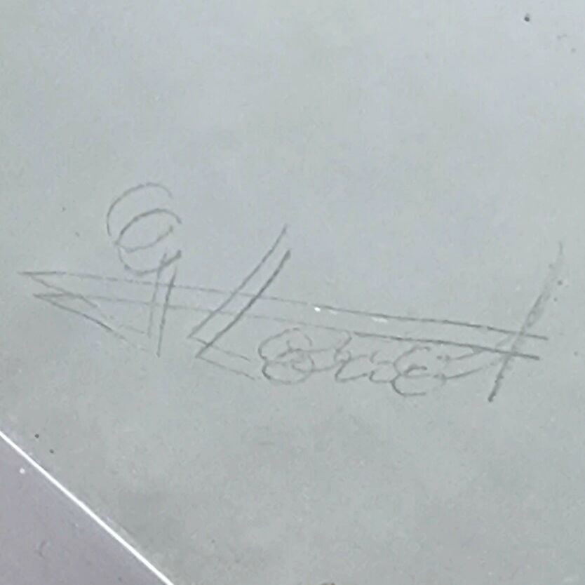 Modernist mirror by Guy Loriot, Meilleur Ouvrier de France, circa 1980