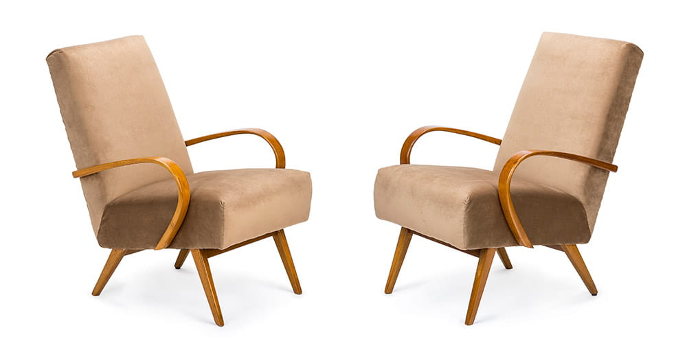 A pair of armchairs type 53, designed by Jaroslav Smidek, TON, 1960s