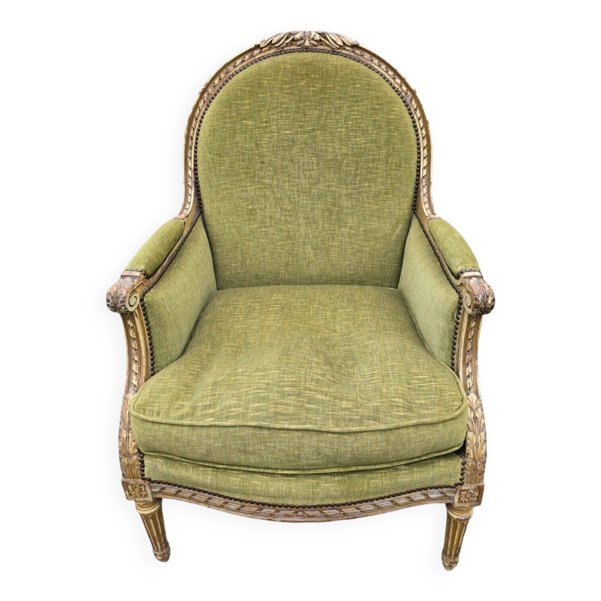 Louis xvi style shepherdess in weathered wood