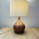 Fig-shaped ceramic lamp, 1950s, ochre stoneware.