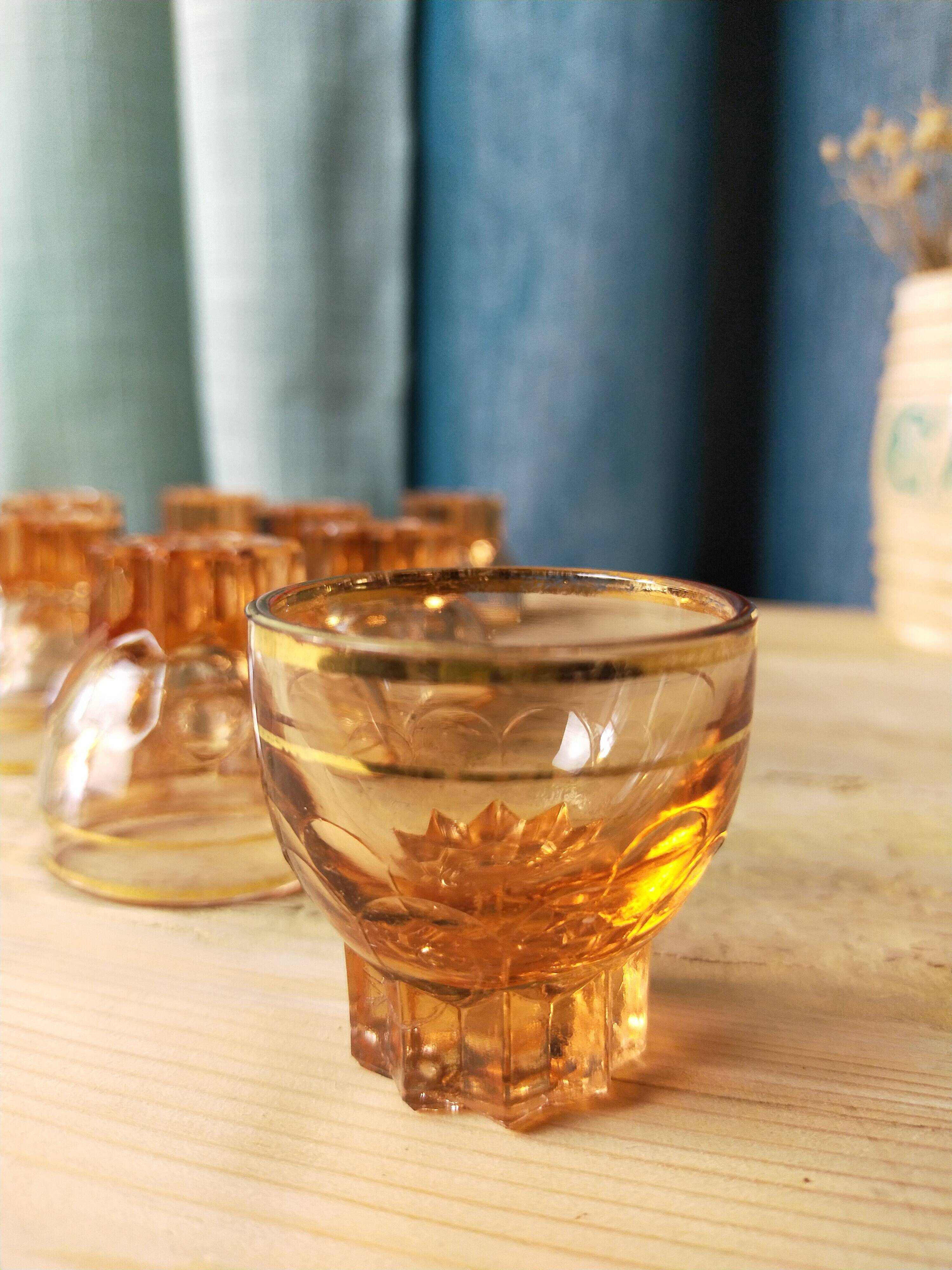 Set of 8 small rosaline glasses