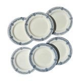 6 Flat plates Terre de fer bleu Salins model Arbois Ennege