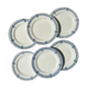 6 Flat plates Terre de fer bleu Salins model Arbois Ennege