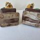 Porcelain Sculpture Pair of Chinese Foo Dogs (Sancai)