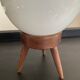 Scandinavian lamp tripod foot in teak and opaline globe 60s